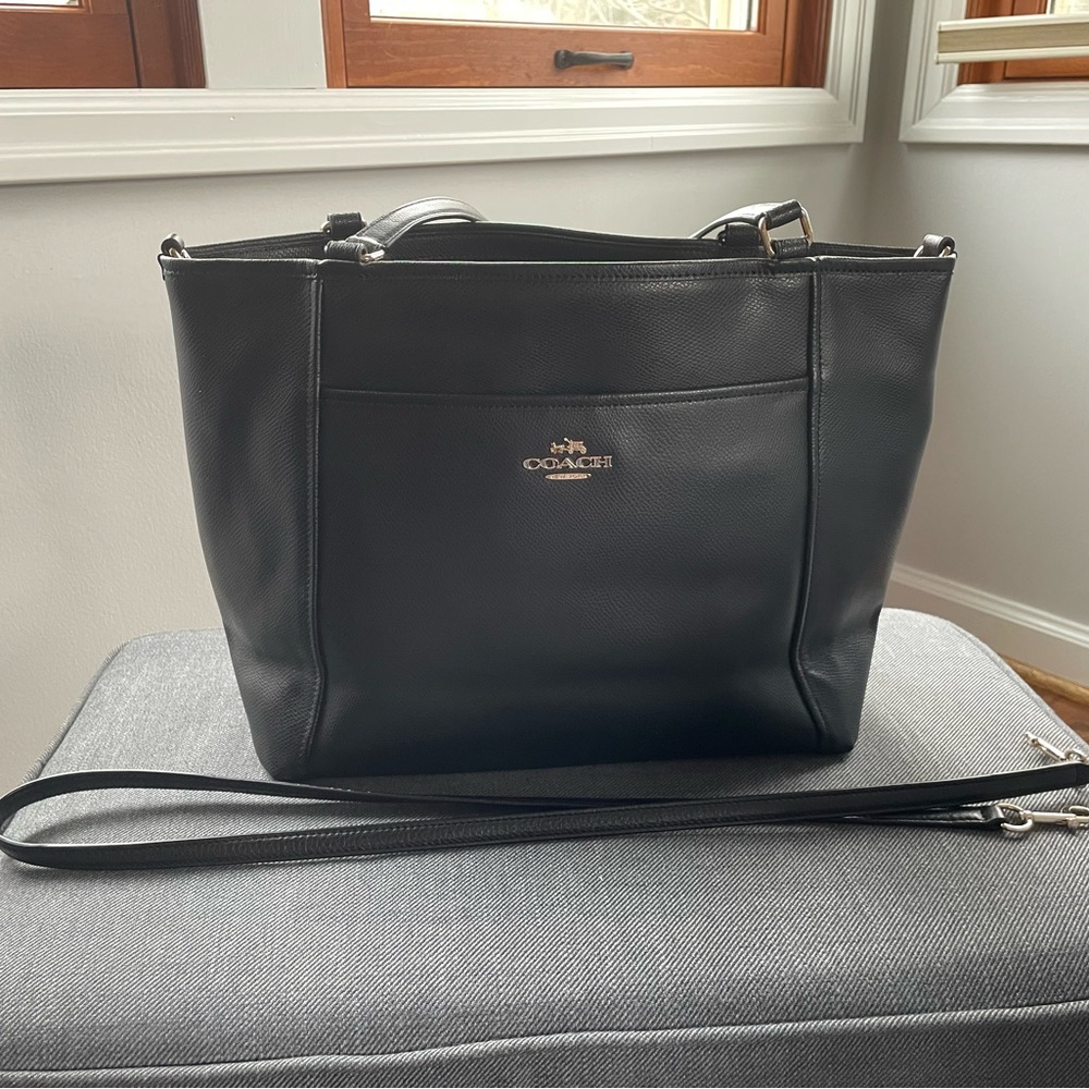 Coach zippered tote with crossbody strap